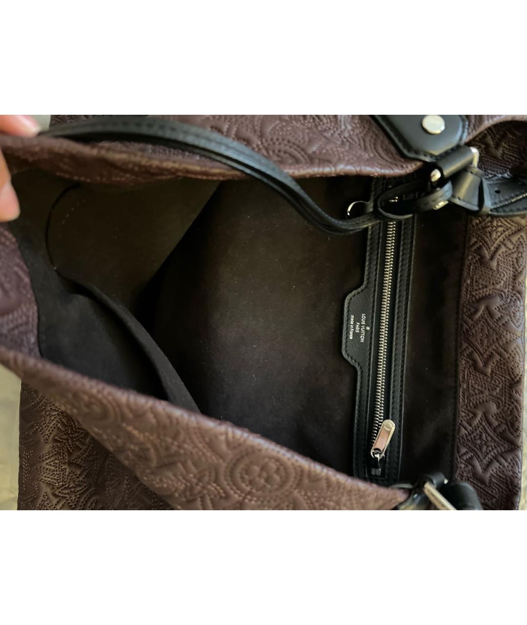 LOUIS VUITTON PRE-OWNED Бордовая кожаная сумка с короткими ручками, фото 4