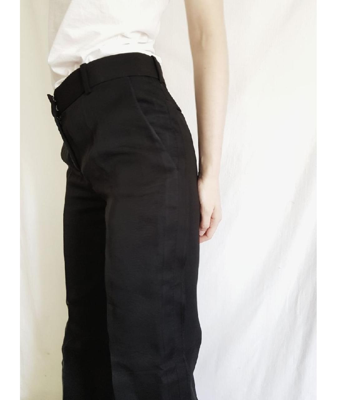 CELINE PRE-OWNED Черные шелковые прямые брюки, фото 8