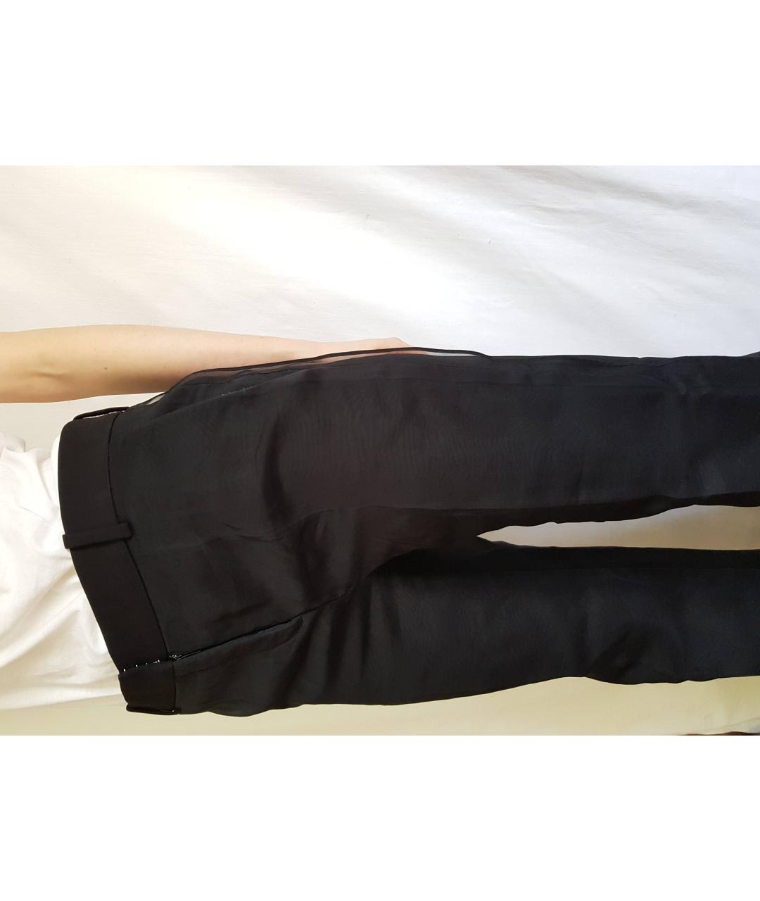 CELINE PRE-OWNED Черные шелковые прямые брюки, фото 9