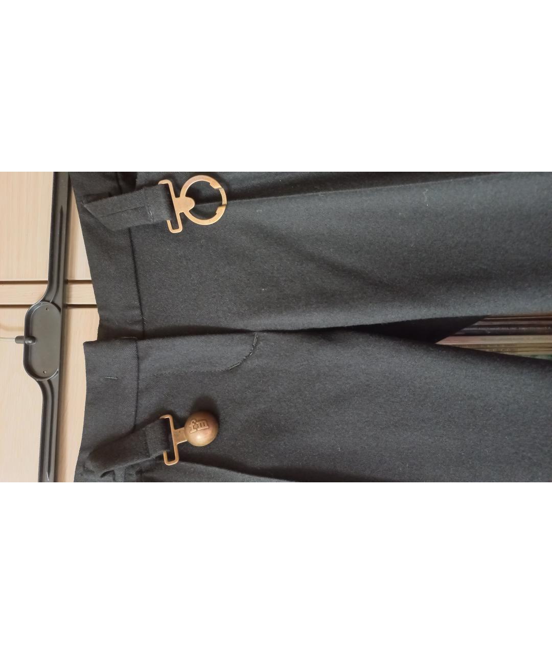 FRANKIE MORELLO Черные шерстяные прямые брюки, фото 6