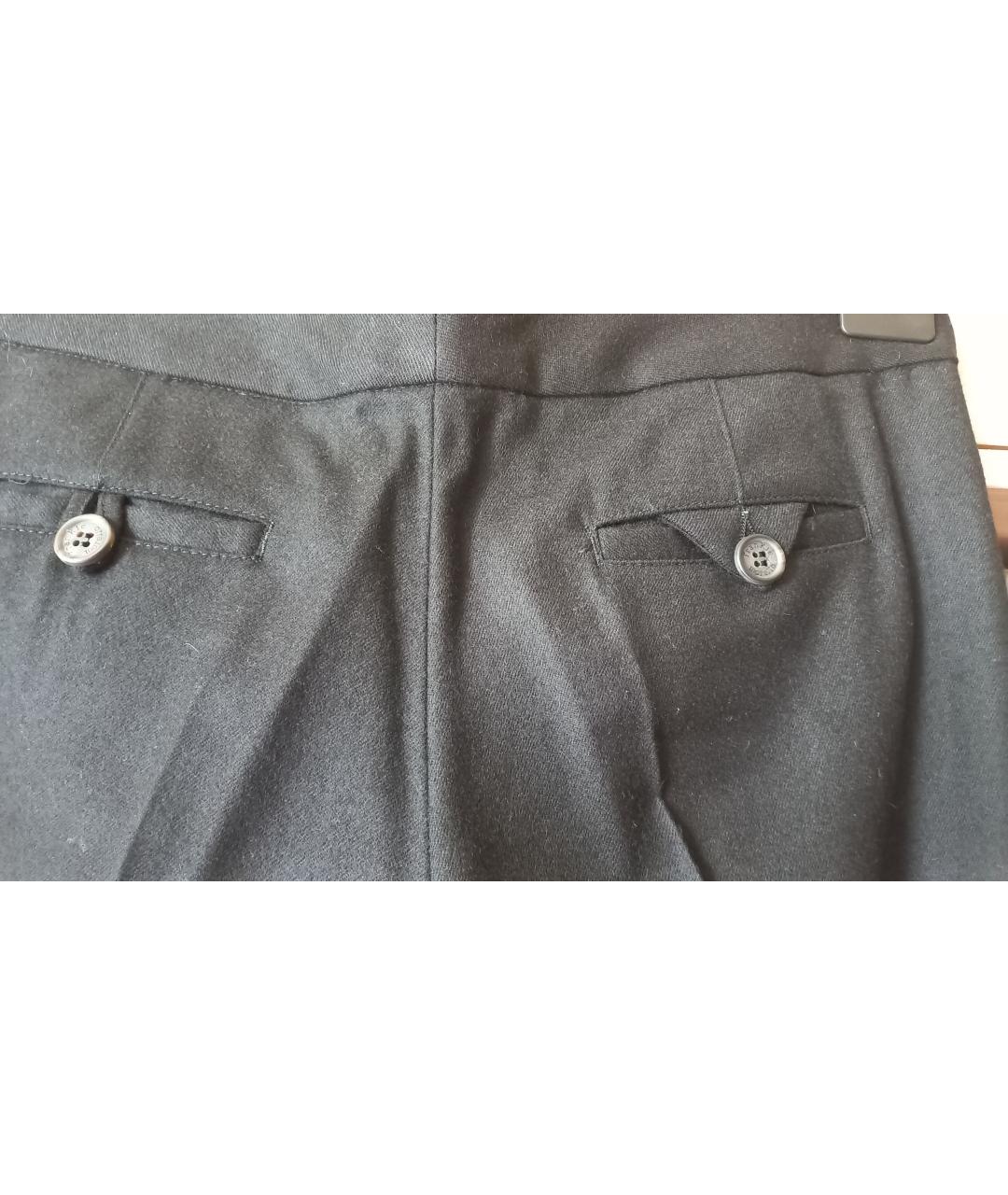 FRANKIE MORELLO Черные шерстяные прямые брюки, фото 5