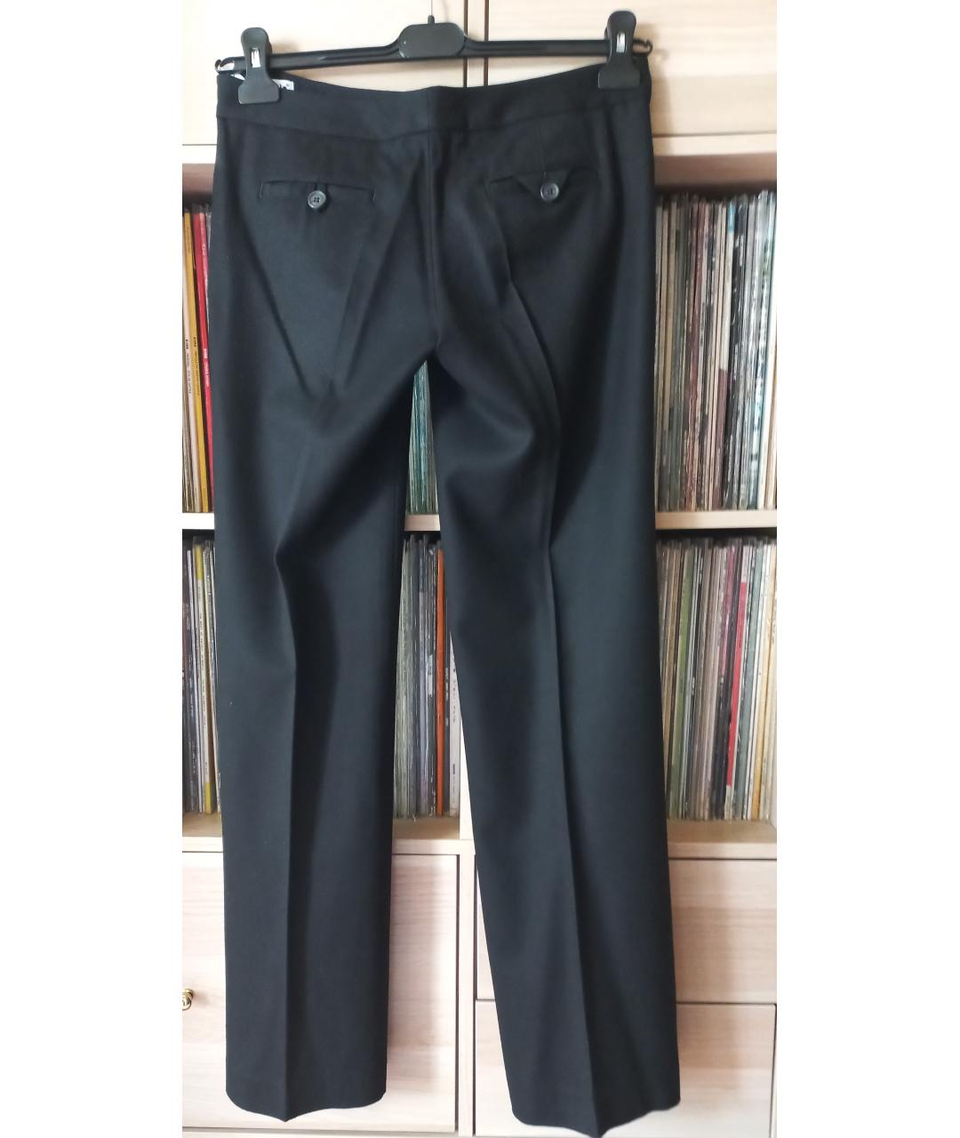 FRANKIE MORELLO Черные шерстяные прямые брюки, фото 2