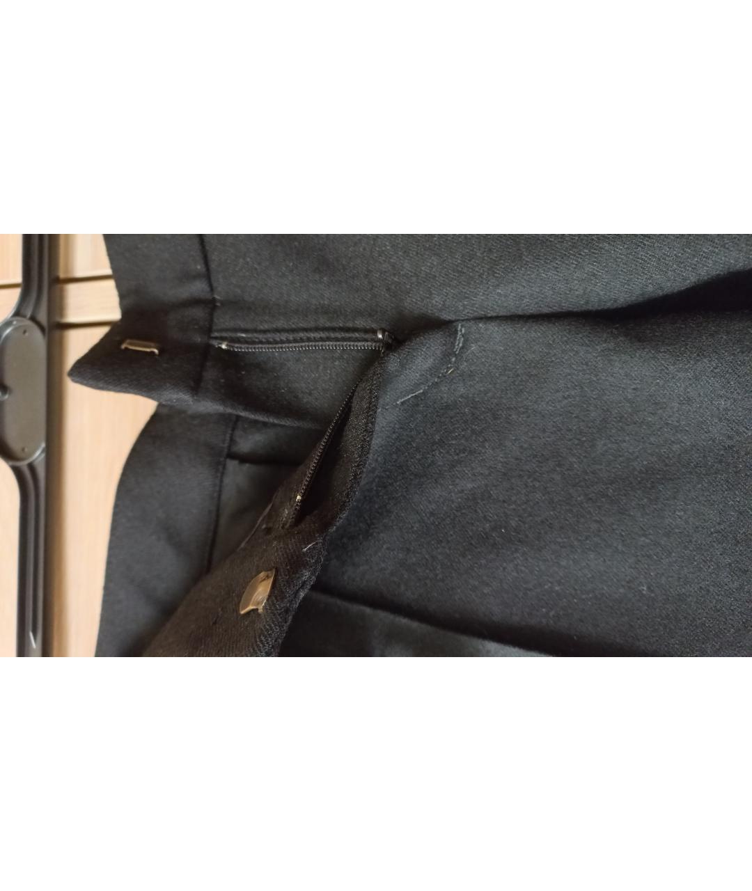 FRANKIE MORELLO Черные шерстяные прямые брюки, фото 7