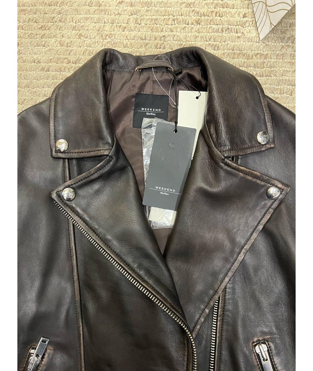 WEEKEND MAX MARA Черная кожаная куртка, фото 7