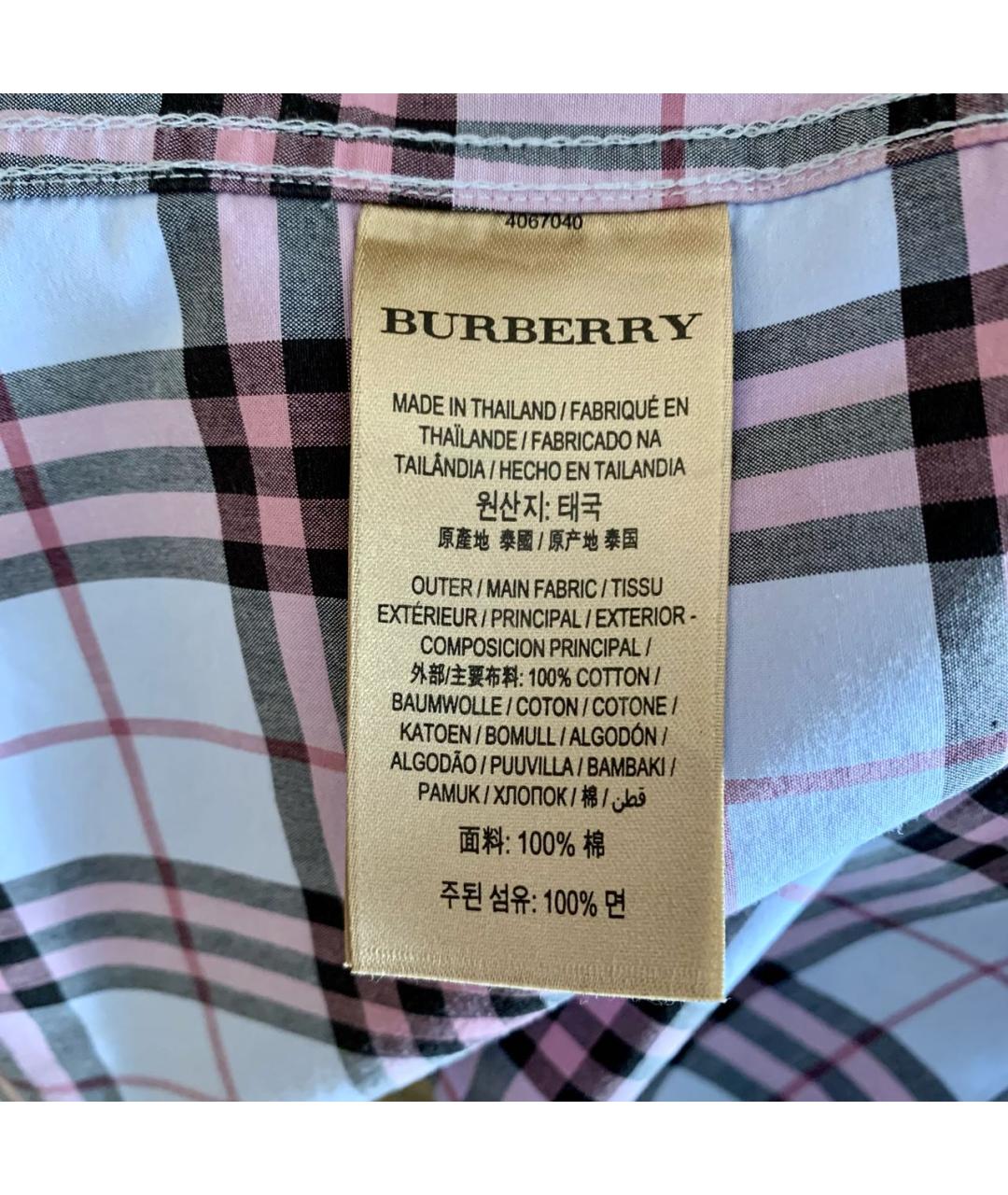 BURBERRY Мульти хлопковая кэжуал рубашка, фото 5