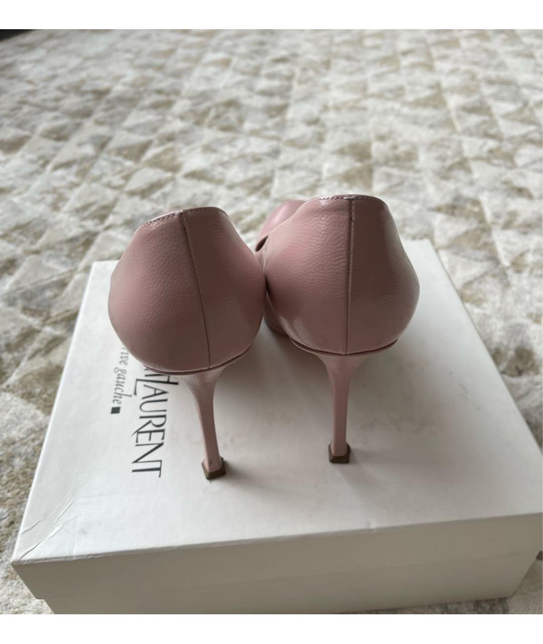 YVES SAINT LAURENT VINTAGE Розовые кожаные туфли, фото 3