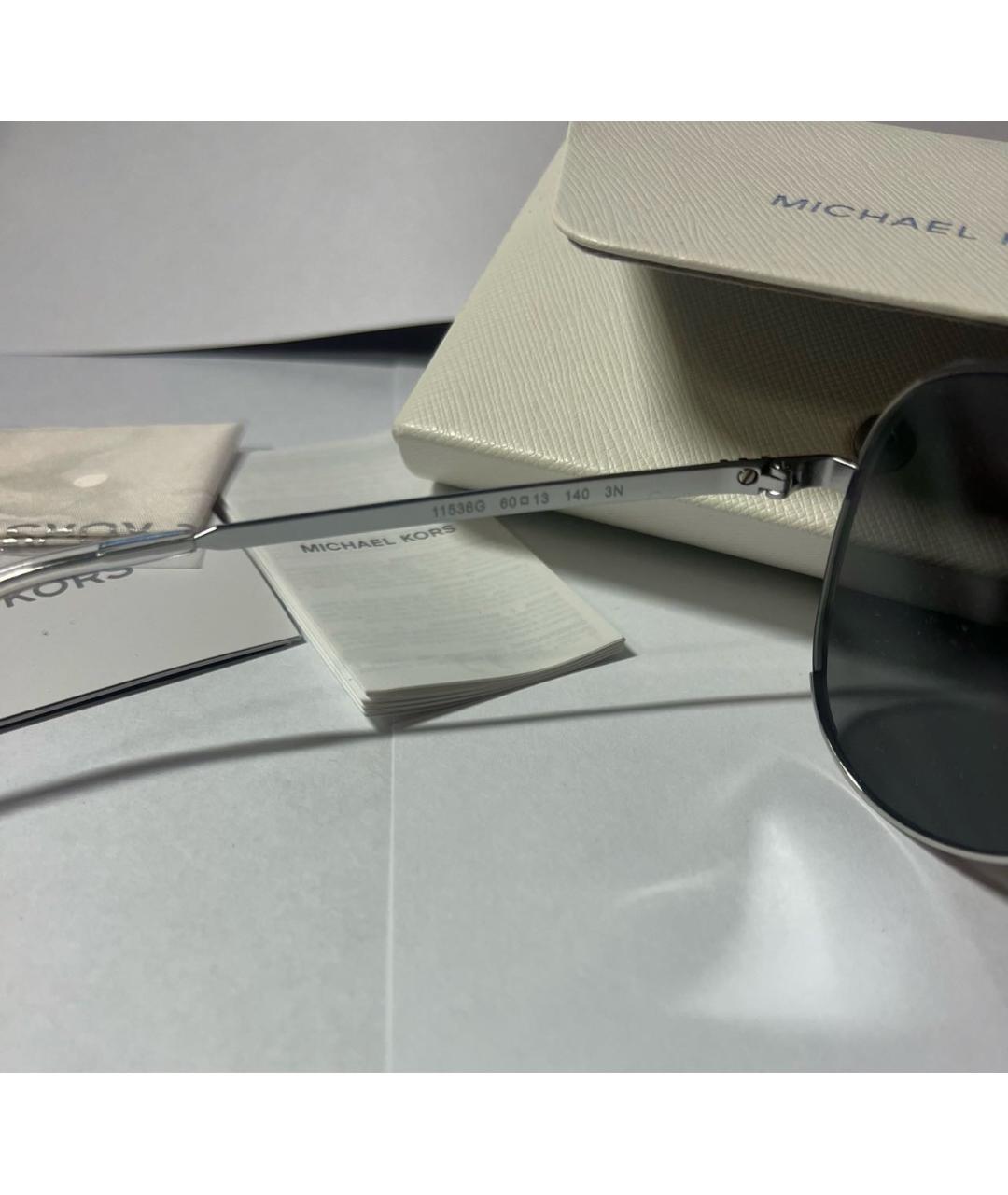 MICHAEL KORS Серебряные металлические солнцезащитные очки, фото 6