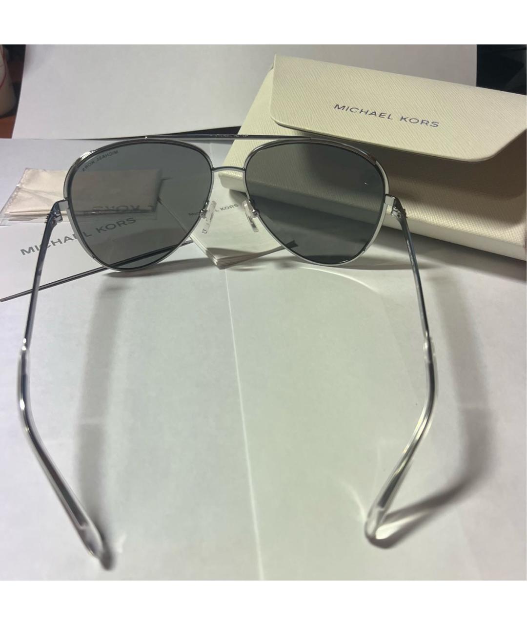 MICHAEL KORS Серебряные металлические солнцезащитные очки, фото 5