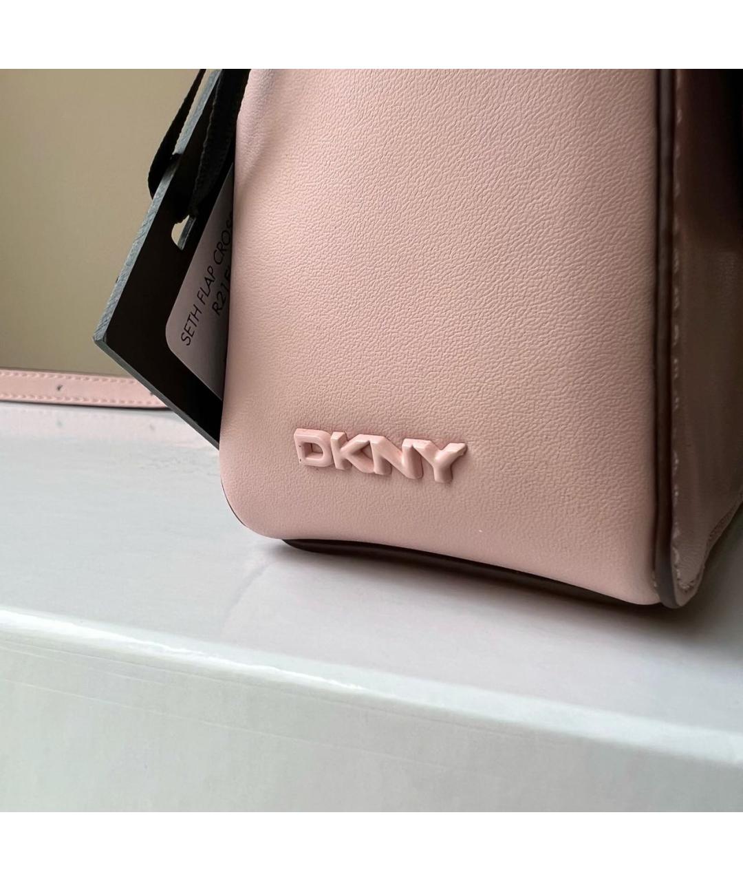 DKNY Розовая кожаная сумка через плечо, фото 4