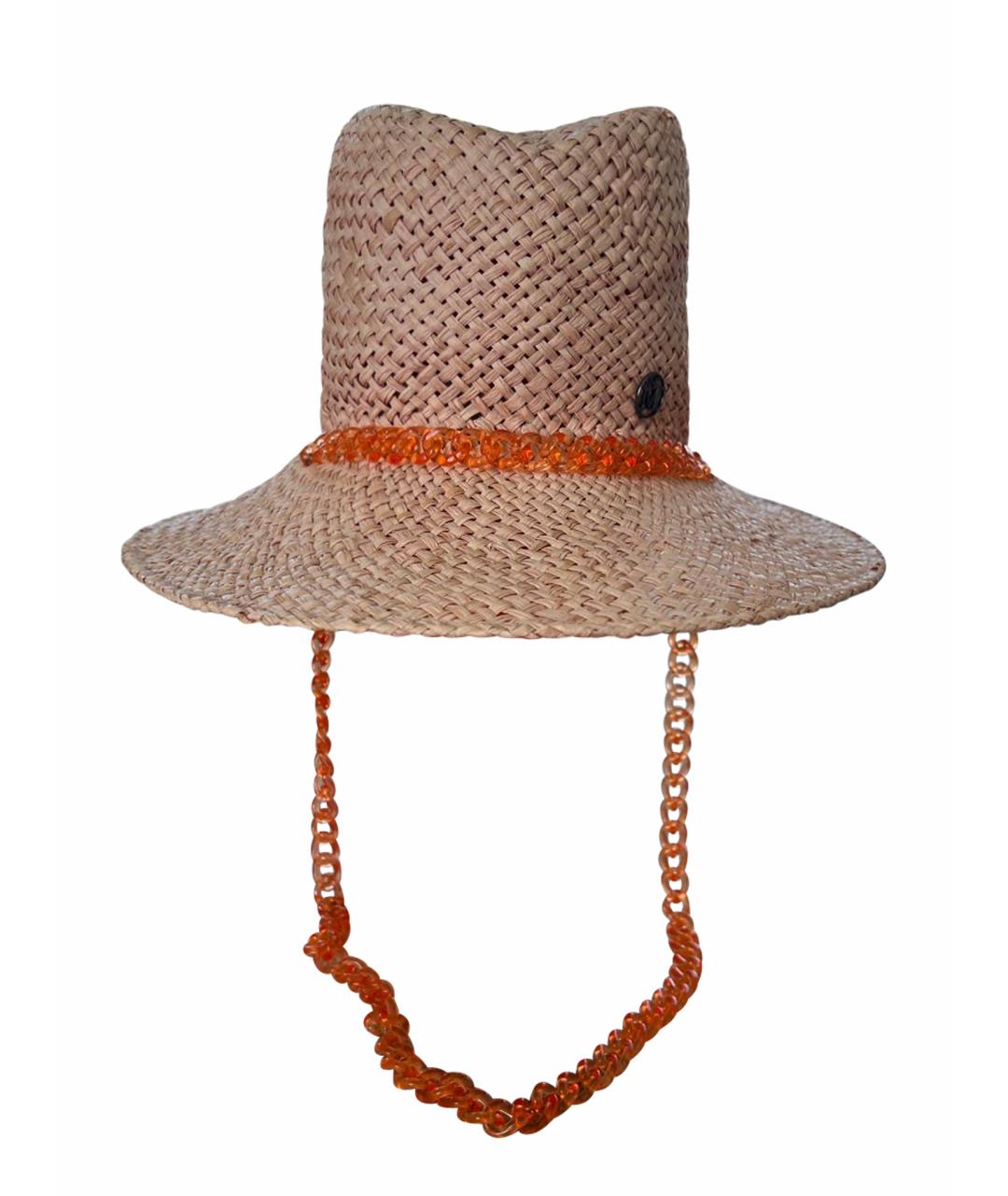 MAISON MICHEL Коралловая соломенная шляпа, фото 1
