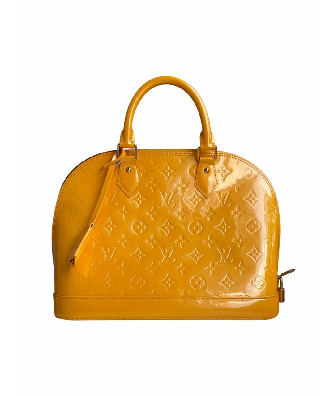 LOUIS VUITTON PRE-OWNED Желтая сумка с короткими ручками из лакированной кожи, фото 1