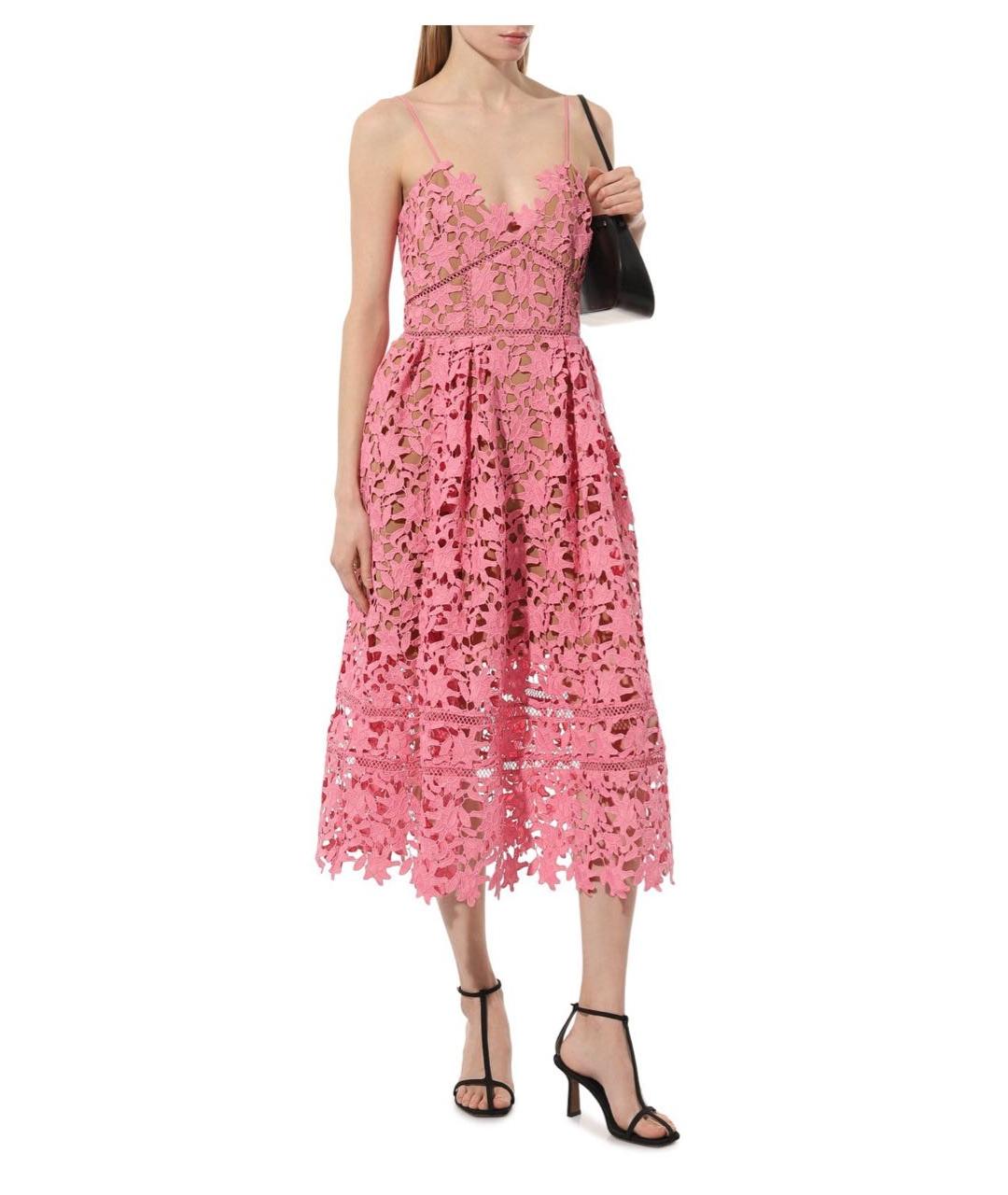 SELF-PORTRAIT Розовое полиэстеровое коктейльное платье, фото 3