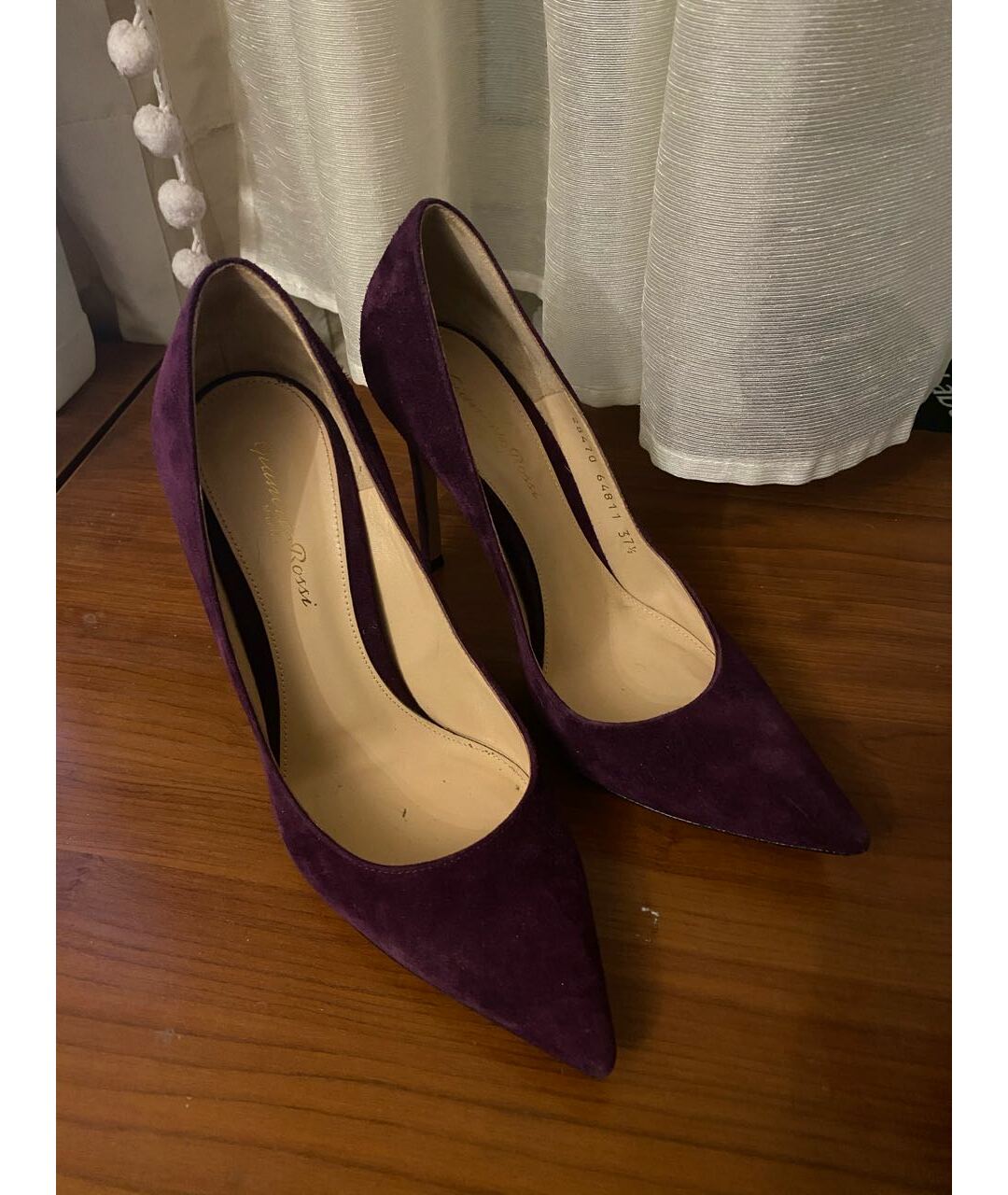 GIANVITO ROSSI Фиолетовые замшевые туфли, фото 3