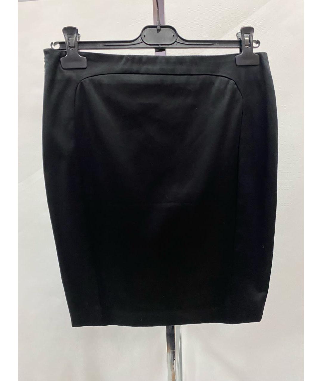 VERSACE JEANS COUTURE Черная хлопко-эластановая юбка мини, фото 2