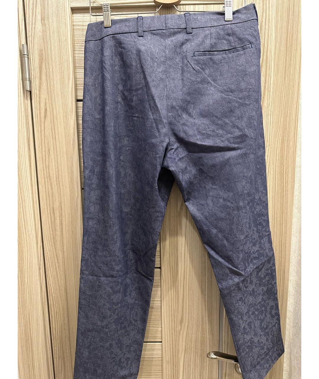 CAVALLI CLASS Синие хлопковые повседневные брюки, фото 2