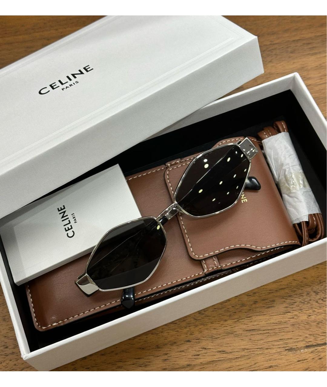 CELINE PRE-OWNED Серебряные металлические солнцезащитные очки, фото 5