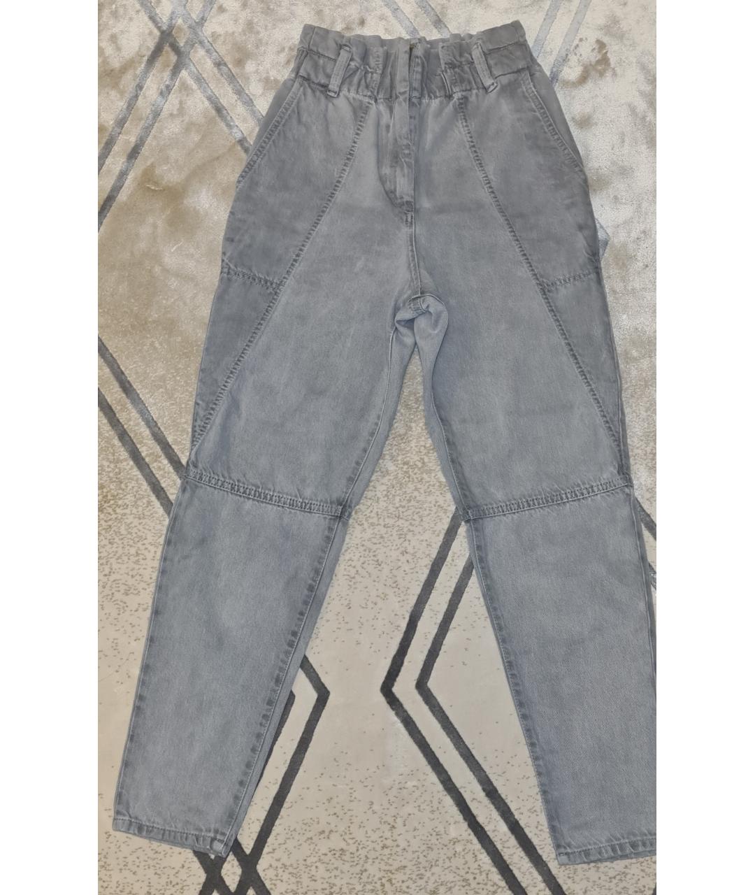 IRO Серые хлопковые прямые джинсы, фото 7