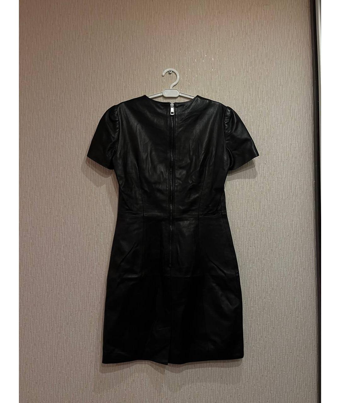 BURBERRY Черное кожаное повседневное платье, фото 2
