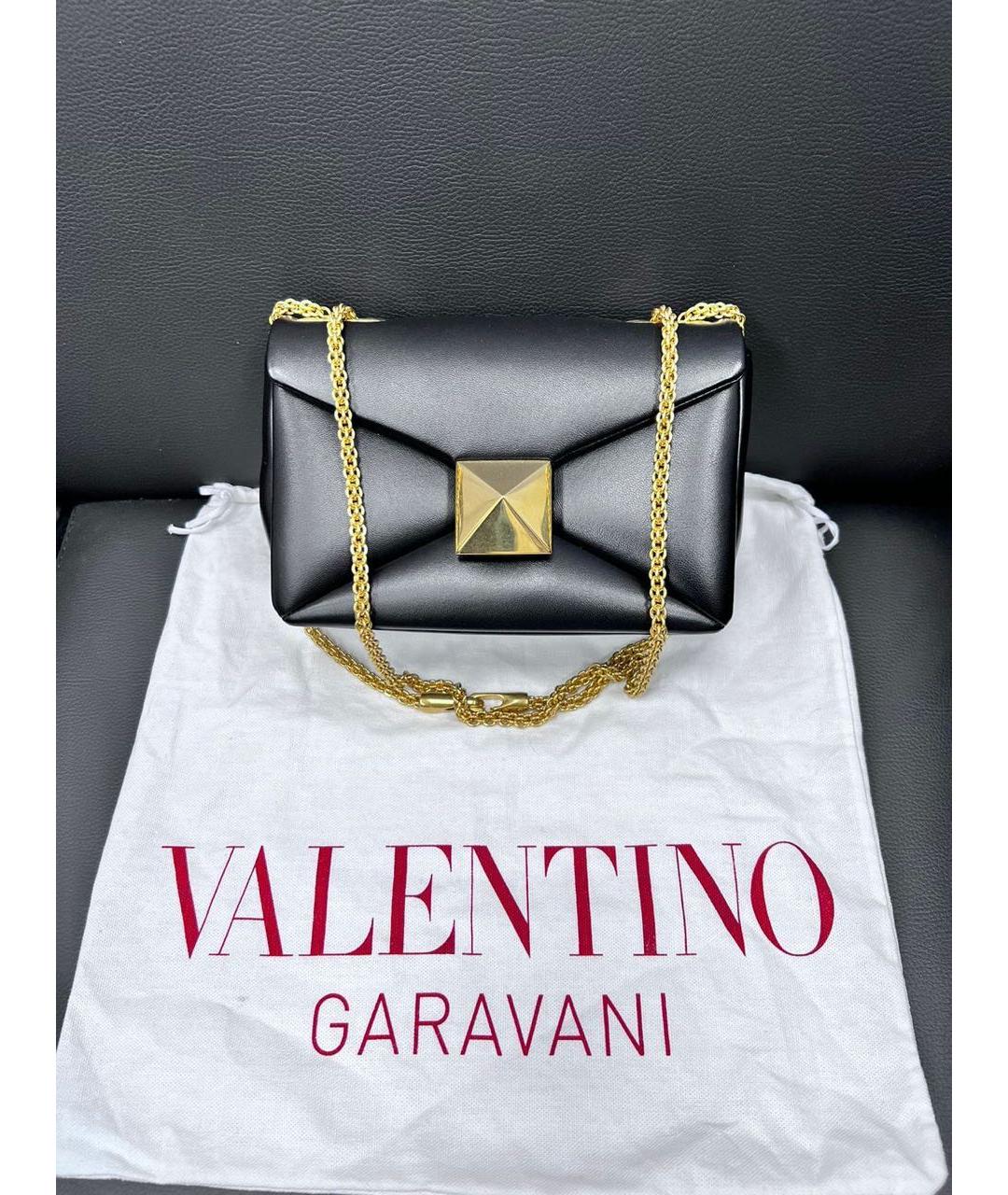 VALENTINO Черная кожаная сумка через плечо, фото 3