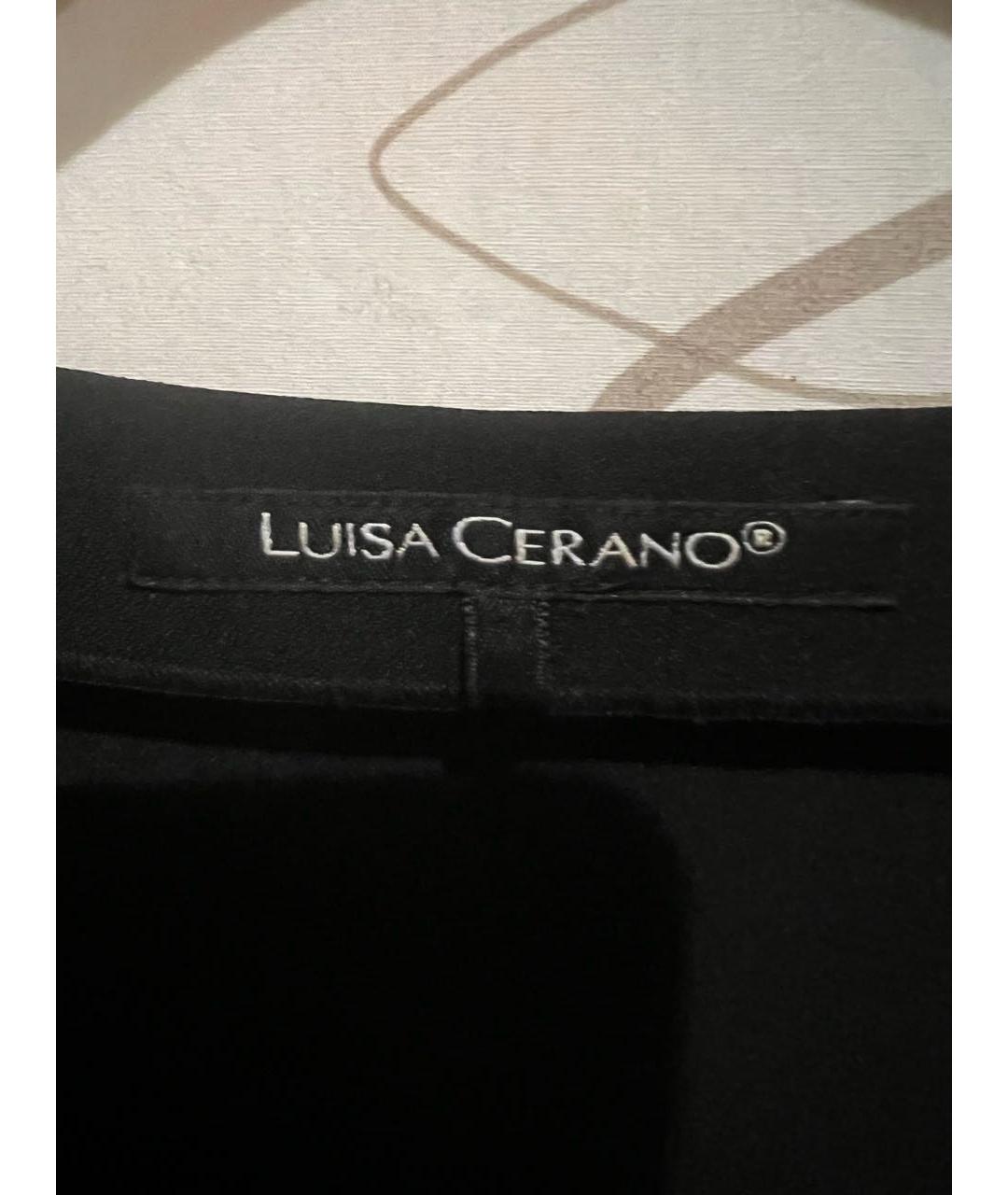 LUISA CERANO Черная полиэстеровая футболка, фото 3