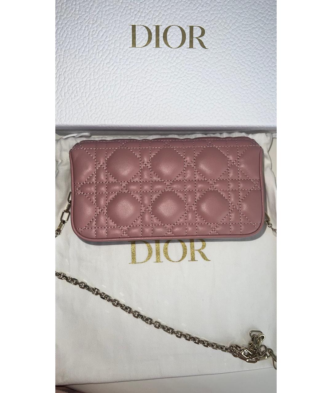 CHRISTIAN DIOR PRE-OWNED Розовая кожаная сумка через плечо, фото 3