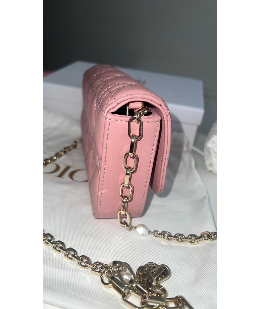 CHRISTIAN DIOR PRE-OWNED Розовая кожаная сумка через плечо, фото 4