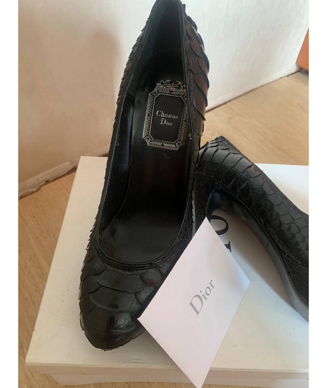 CHRISTIAN DIOR Черные кожаные туфли, фото 3