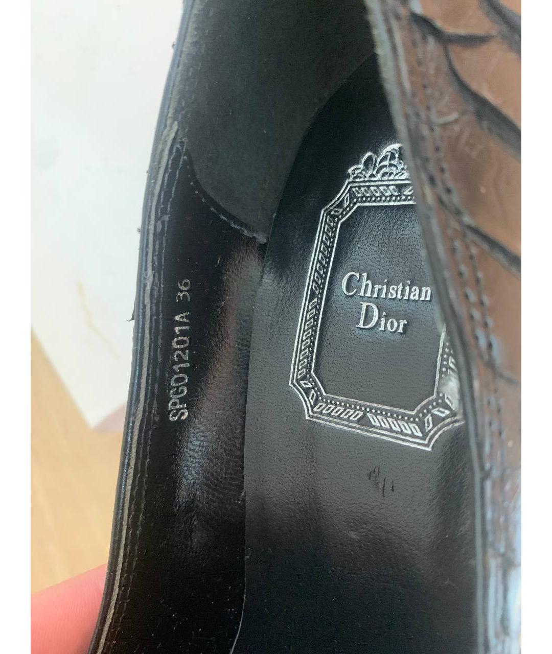 CHRISTIAN DIOR Черные кожаные туфли, фото 4