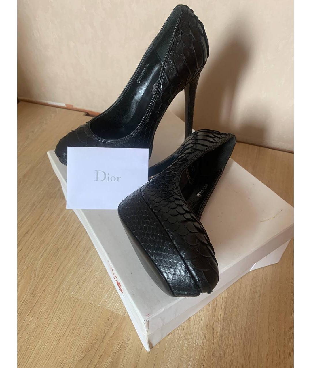 CHRISTIAN DIOR Черные кожаные туфли, фото 2