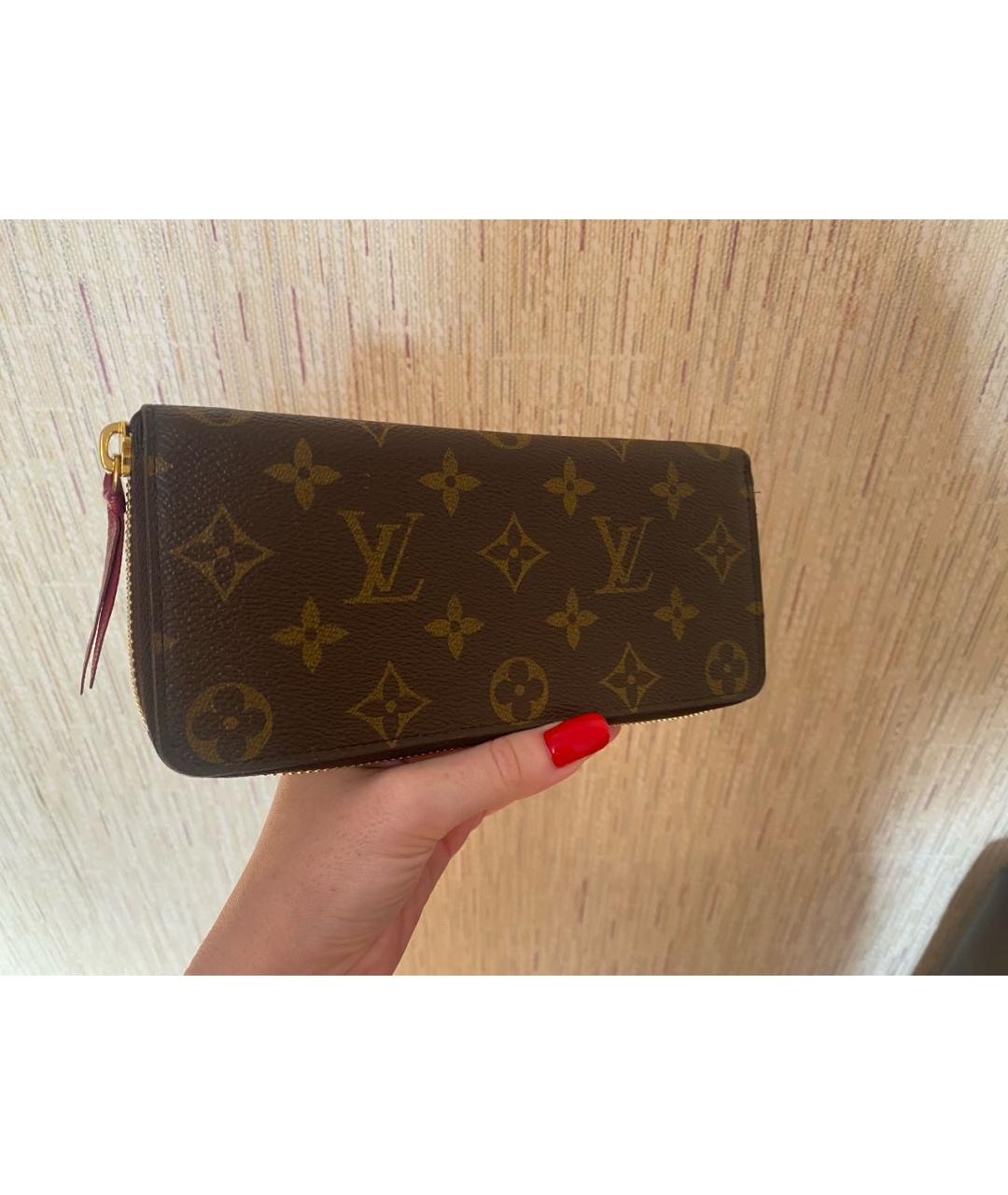 LOUIS VUITTON Бежевый кожаный кошелек, фото 2