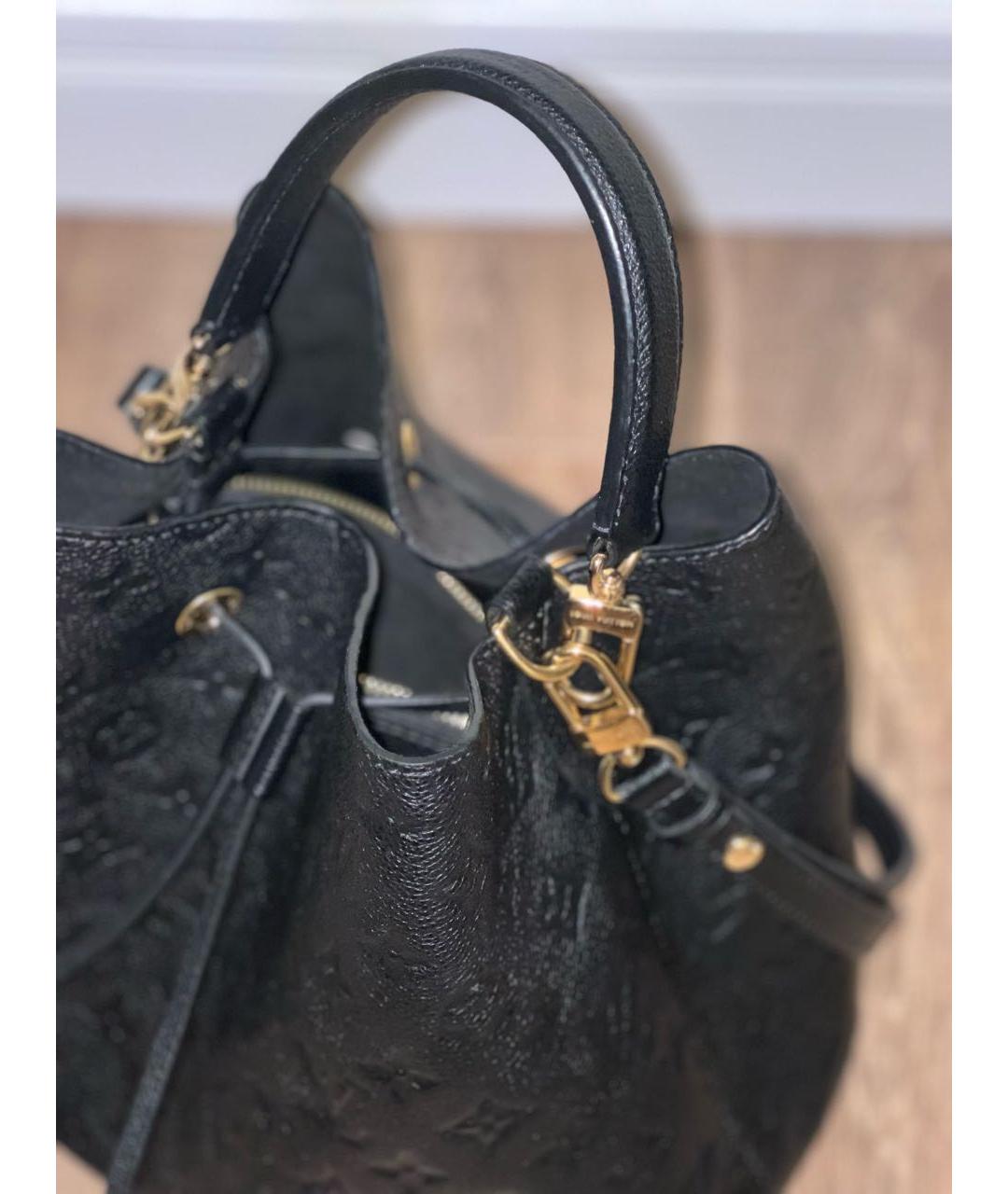 LOUIS VUITTON Черная кожаная сумка с короткими ручками, фото 4
