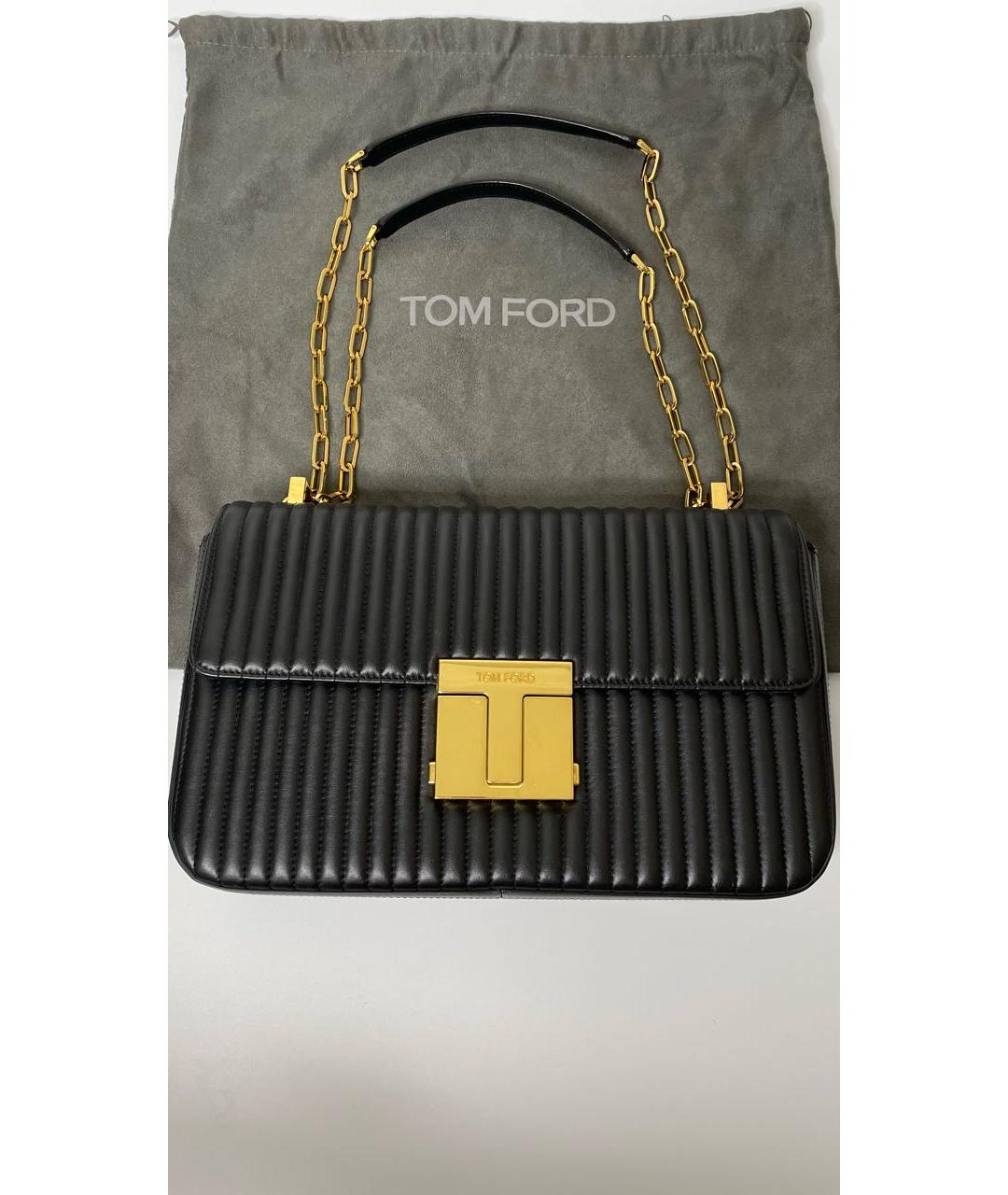 TOM FORD Черная кожаная сумка через плечо, фото 4