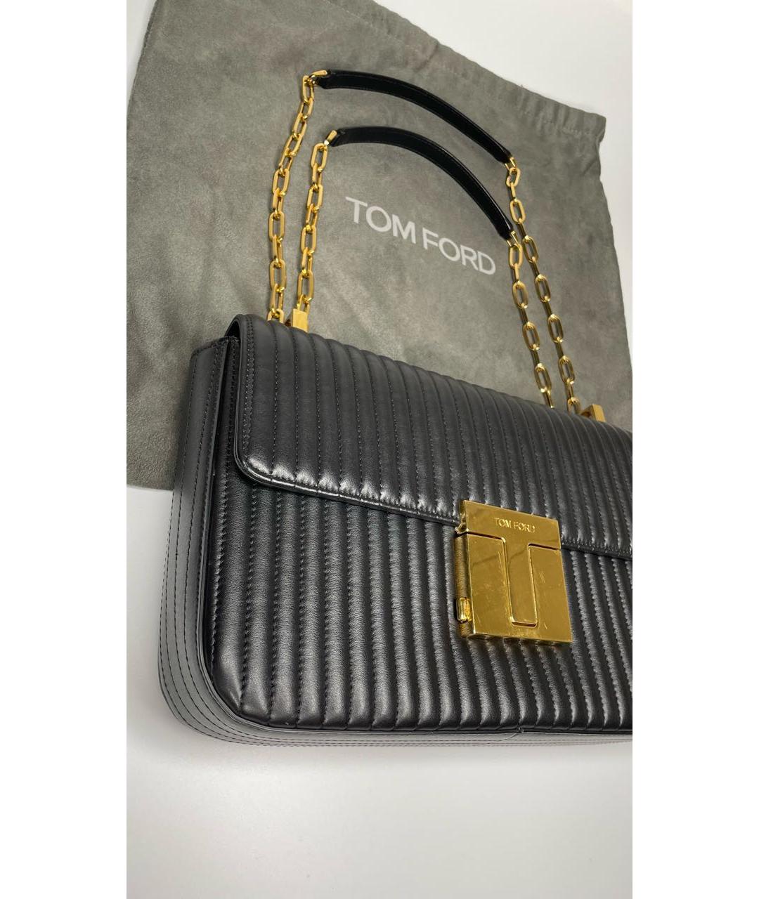 TOM FORD Черная кожаная сумка через плечо, фото 5