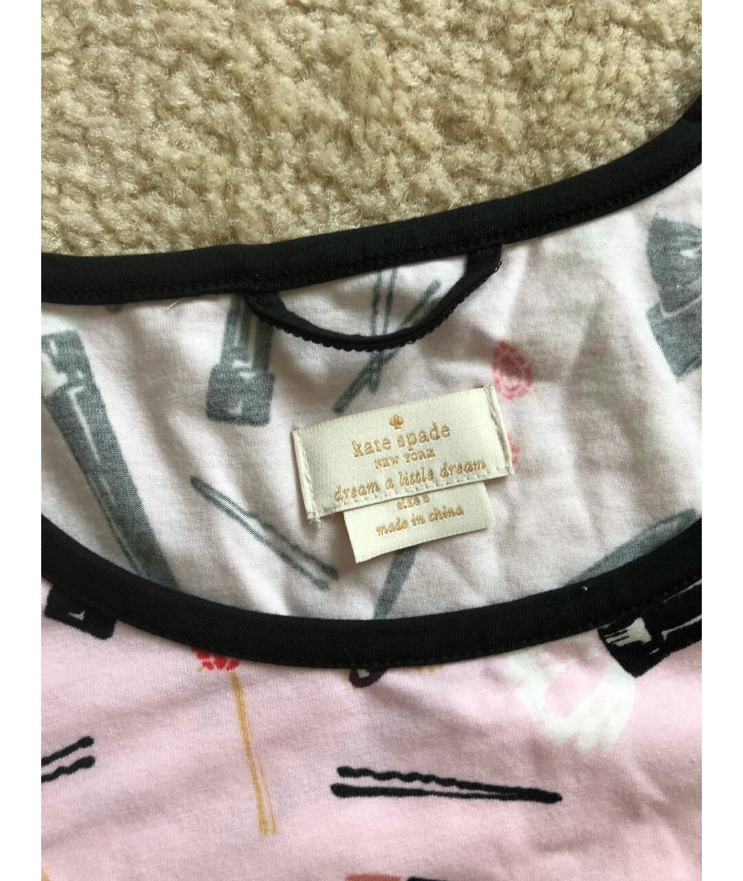 KATE SPADE Розовая хлопковая пижама, фото 4