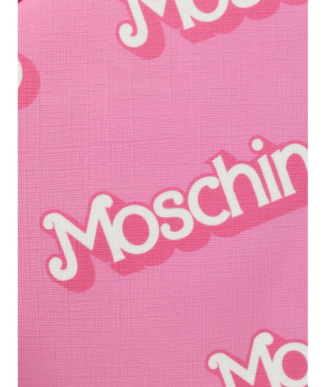 MOSCHINO Розовая кожаная сумка через плечо, фото 7
