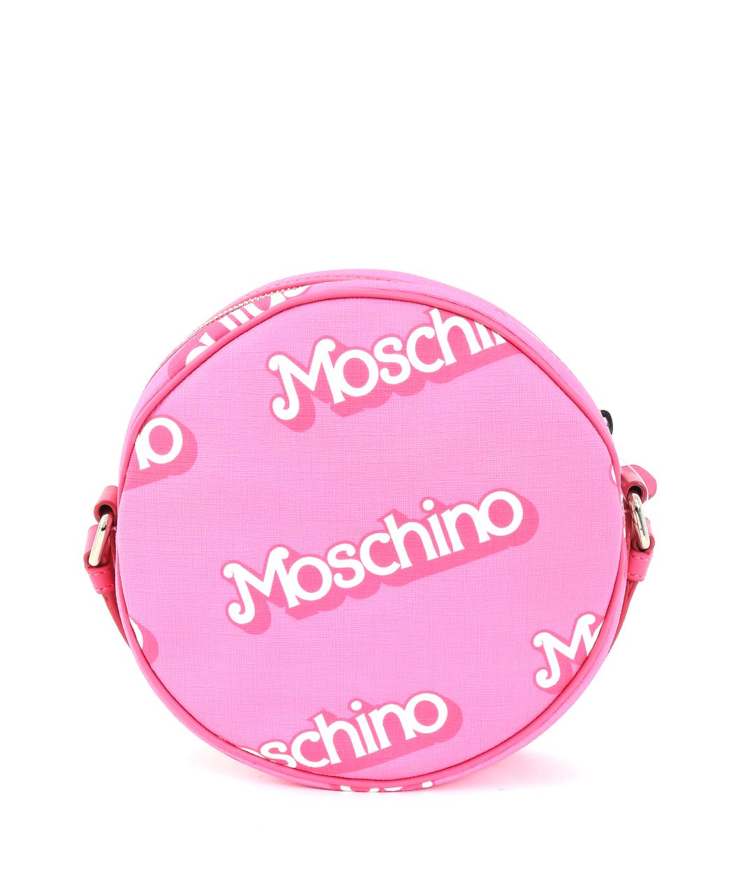 MOSCHINO Розовая кожаная сумка через плечо, фото 3