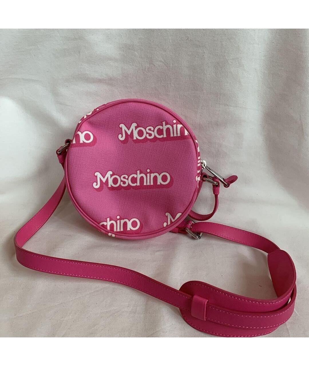MOSCHINO Розовая кожаная сумка через плечо, фото 2