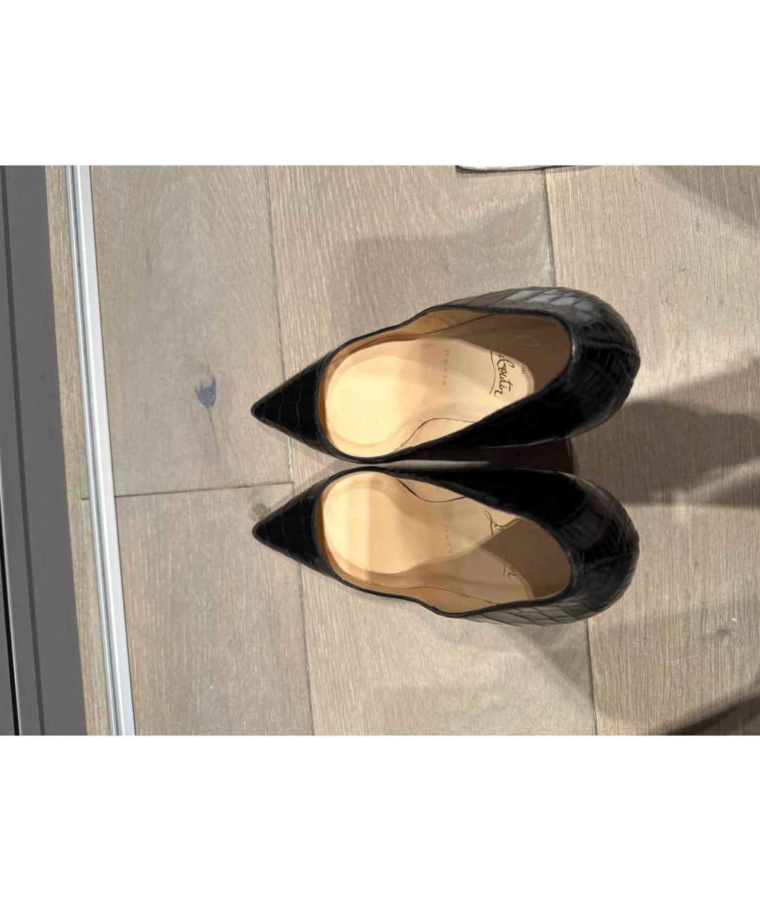 CHRISTIAN LOUBOUTIN Черные туфли из экзотической кожи, фото 3