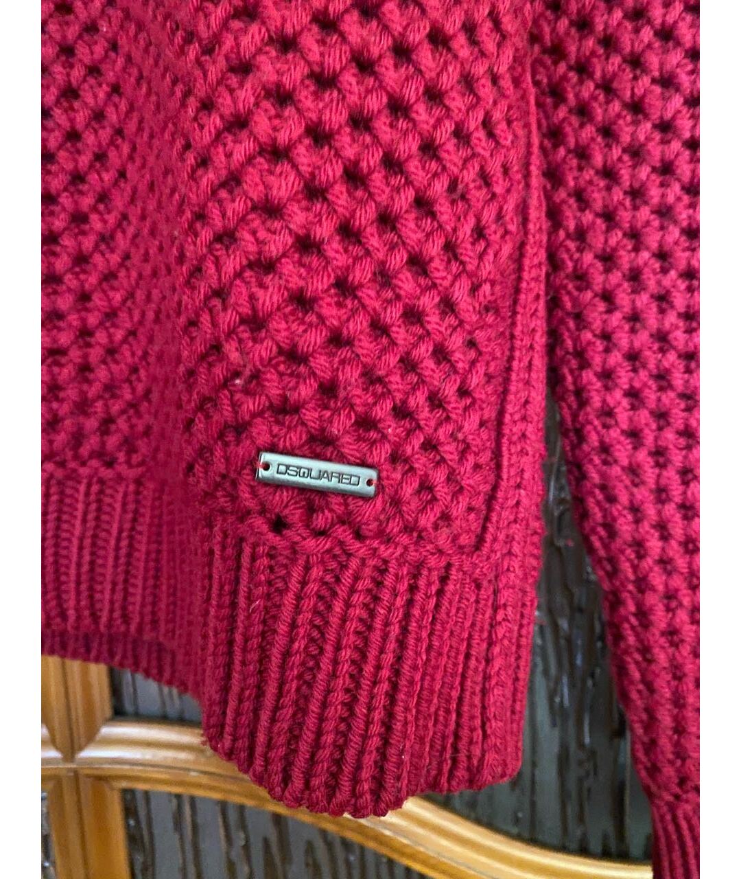 DSQUARED2 Красный шерстяной джемпер / свитер, фото 4