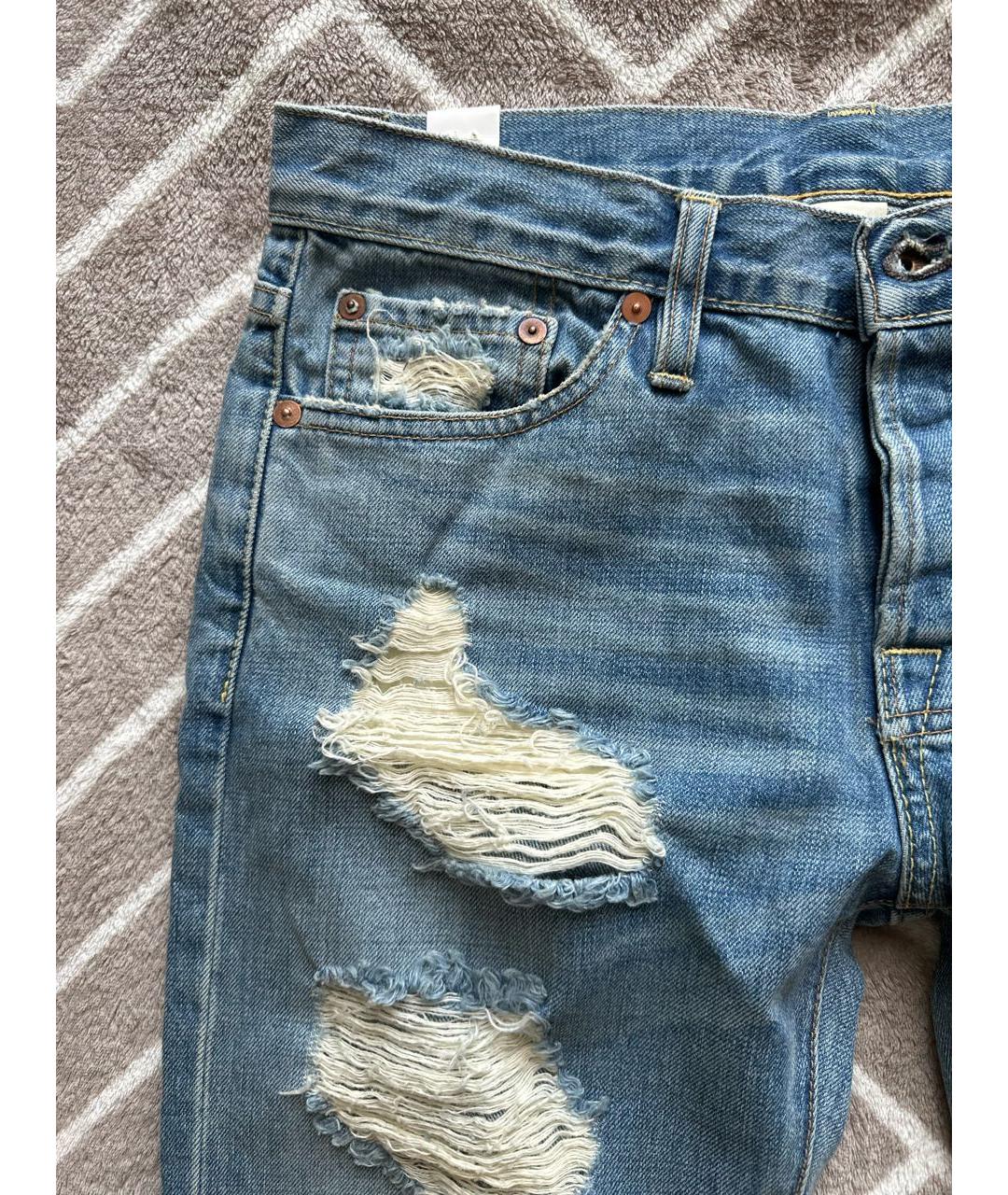 NSF Синие хлопковые джинсы слим, фото 4