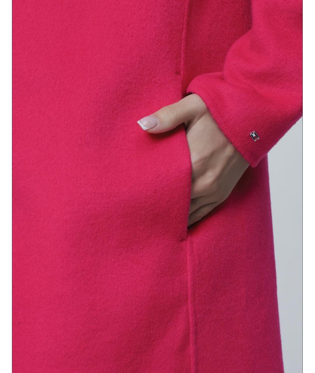 TOMMY HILFIGER Розовое шерстяное пальто, фото 4