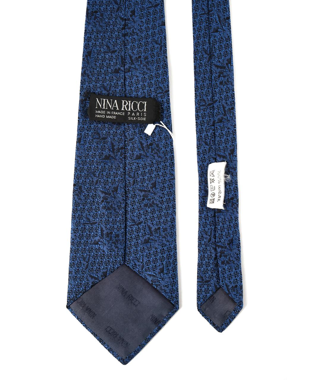 NINA RICCI Синий шелковый галстук, фото 2