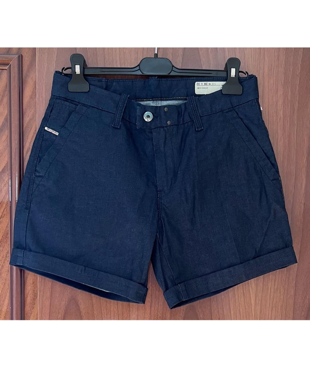 DIESEL Темно-синие хлопковые шорты, фото 4