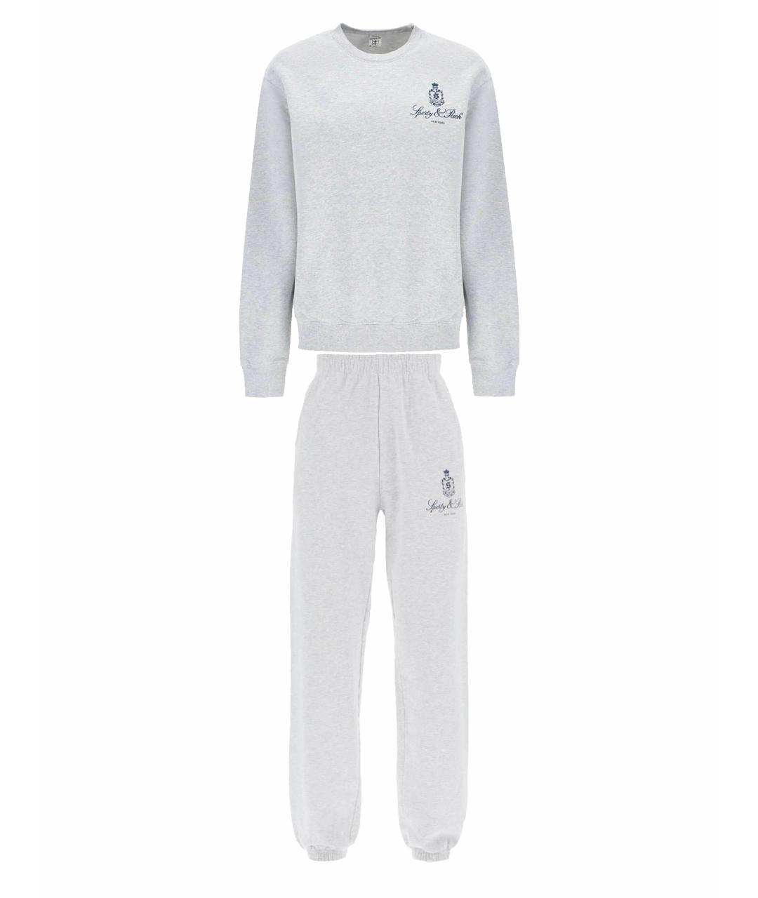 SPORTY AND RICH Серый хлопковый костюм с брюками, фото 1