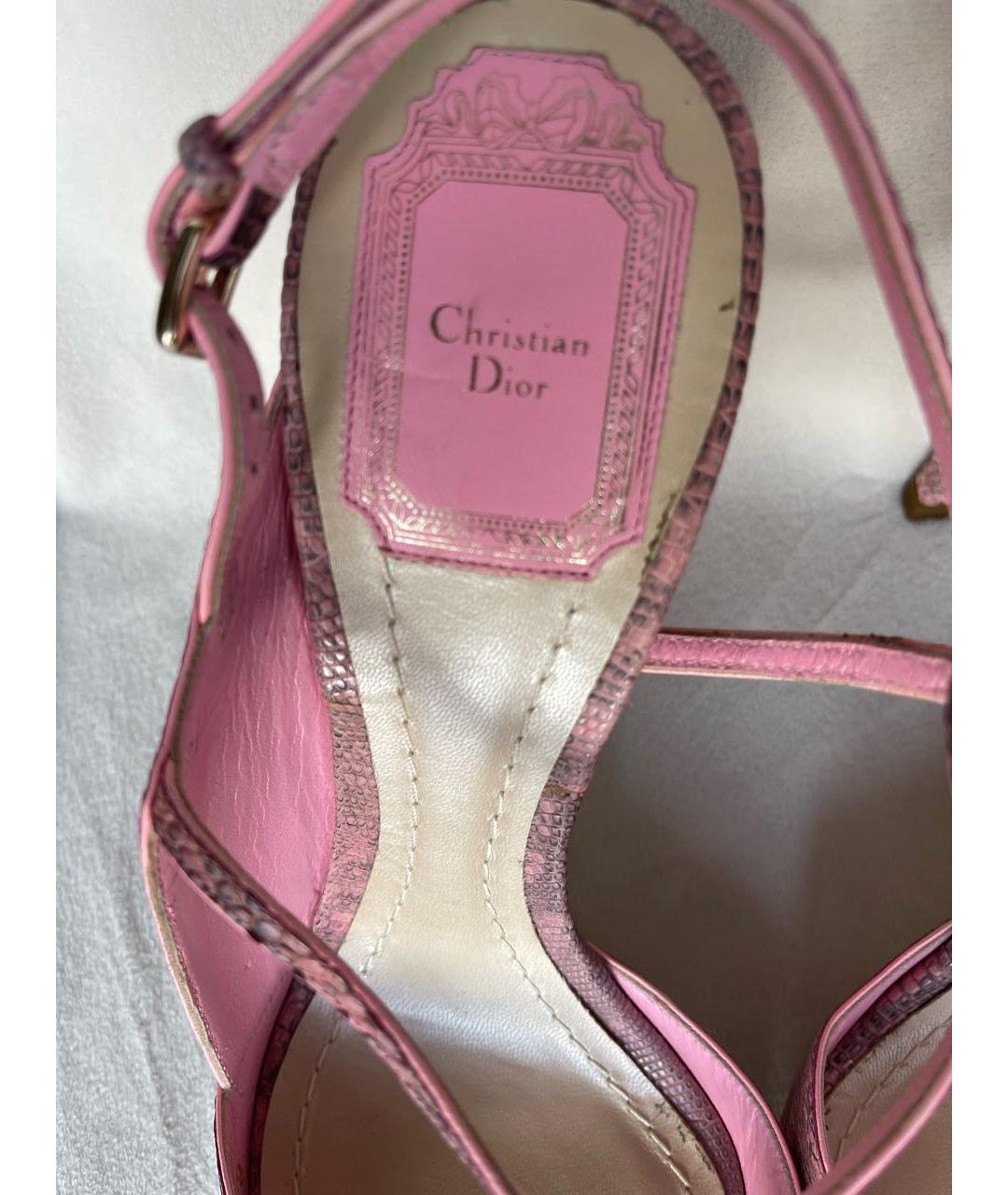 CHRISTIAN DIOR PRE-OWNED Розовые кожаные босоножки, фото 7