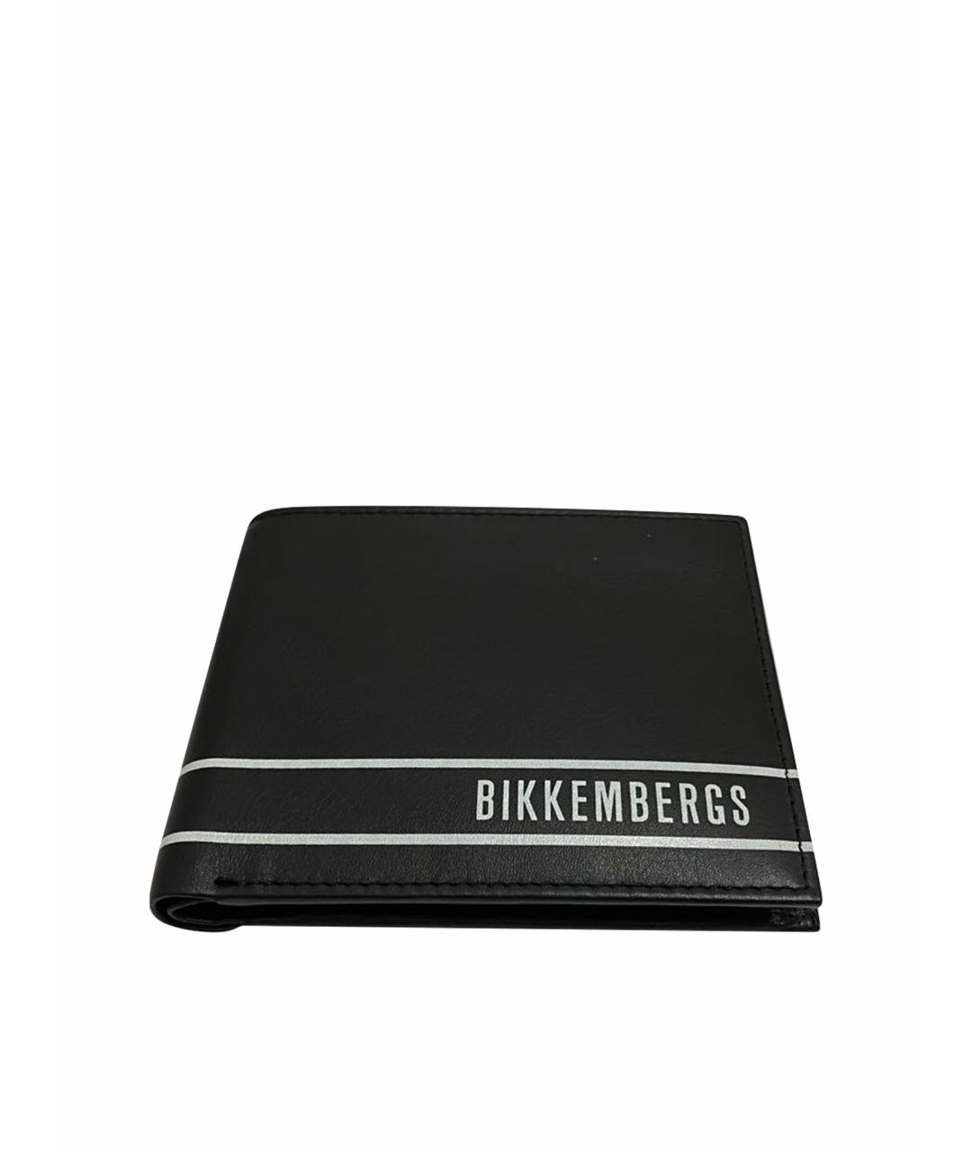 BIKKEMBERGS Черный кожаный кошелек, фото 1