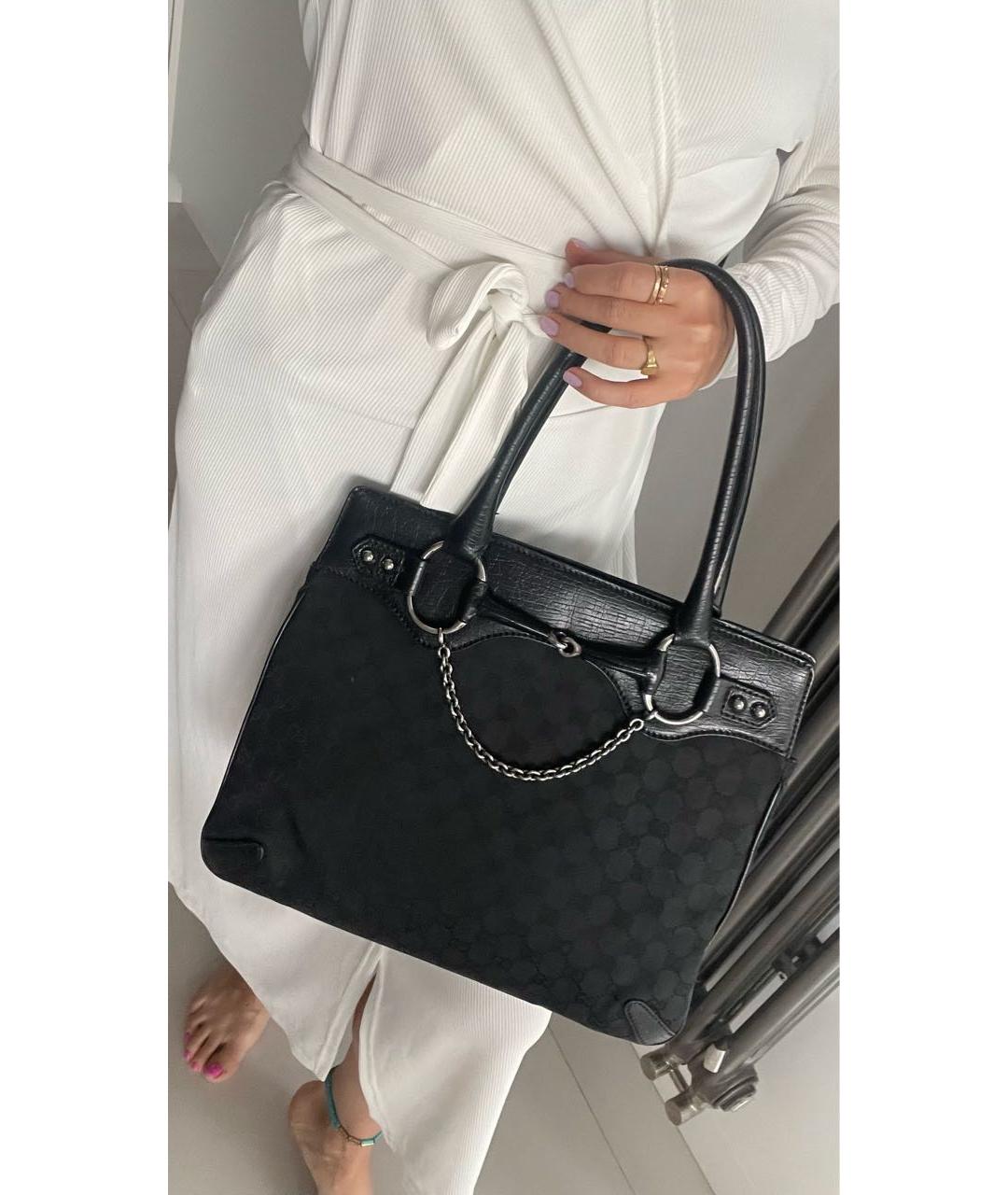 GUCCI Черная кожаная сумка с короткими ручками, фото 3