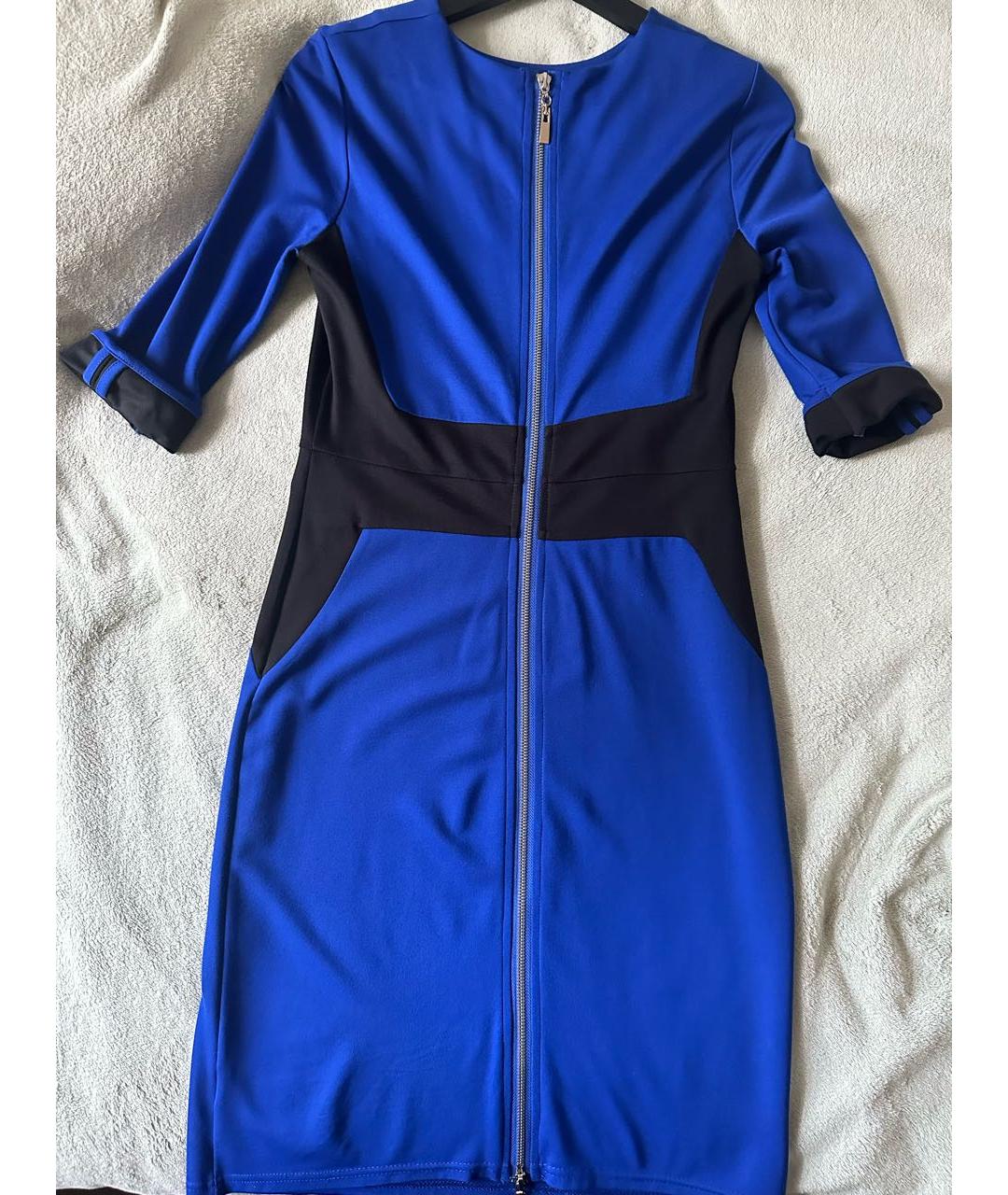 VICTORIA BECKHAM Синее хлопко-эластановое повседневное платье, фото 2