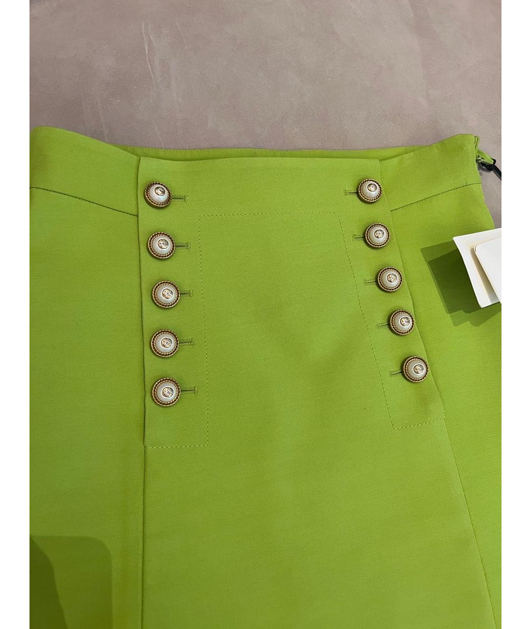 GUCCI Зеленая шерстяная юбка миди, фото 3