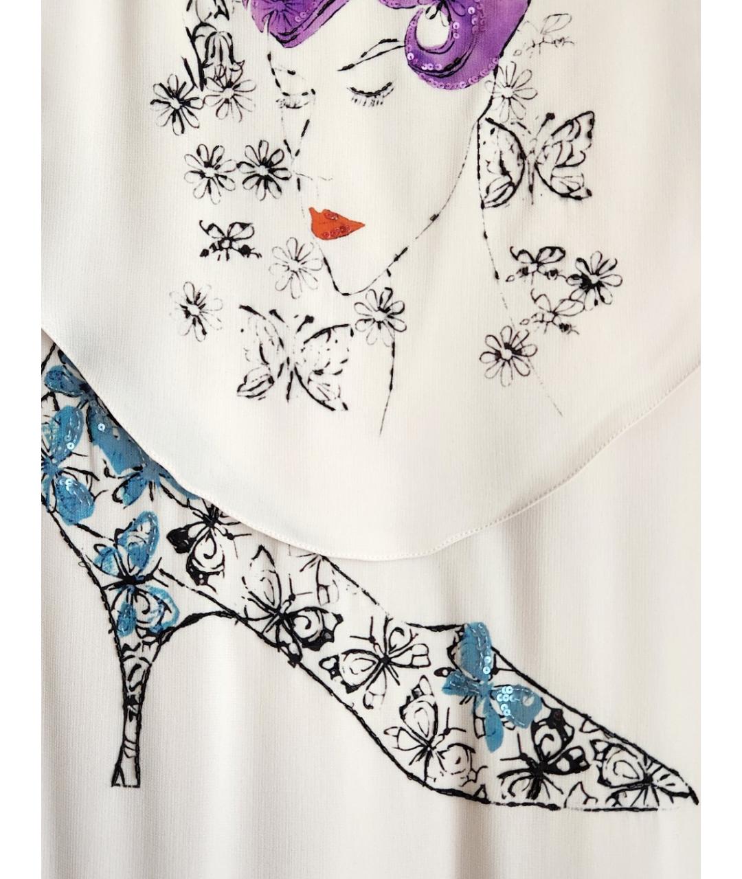 CHRISTIAN DIOR Белое шелковое коктейльное платье, фото 4